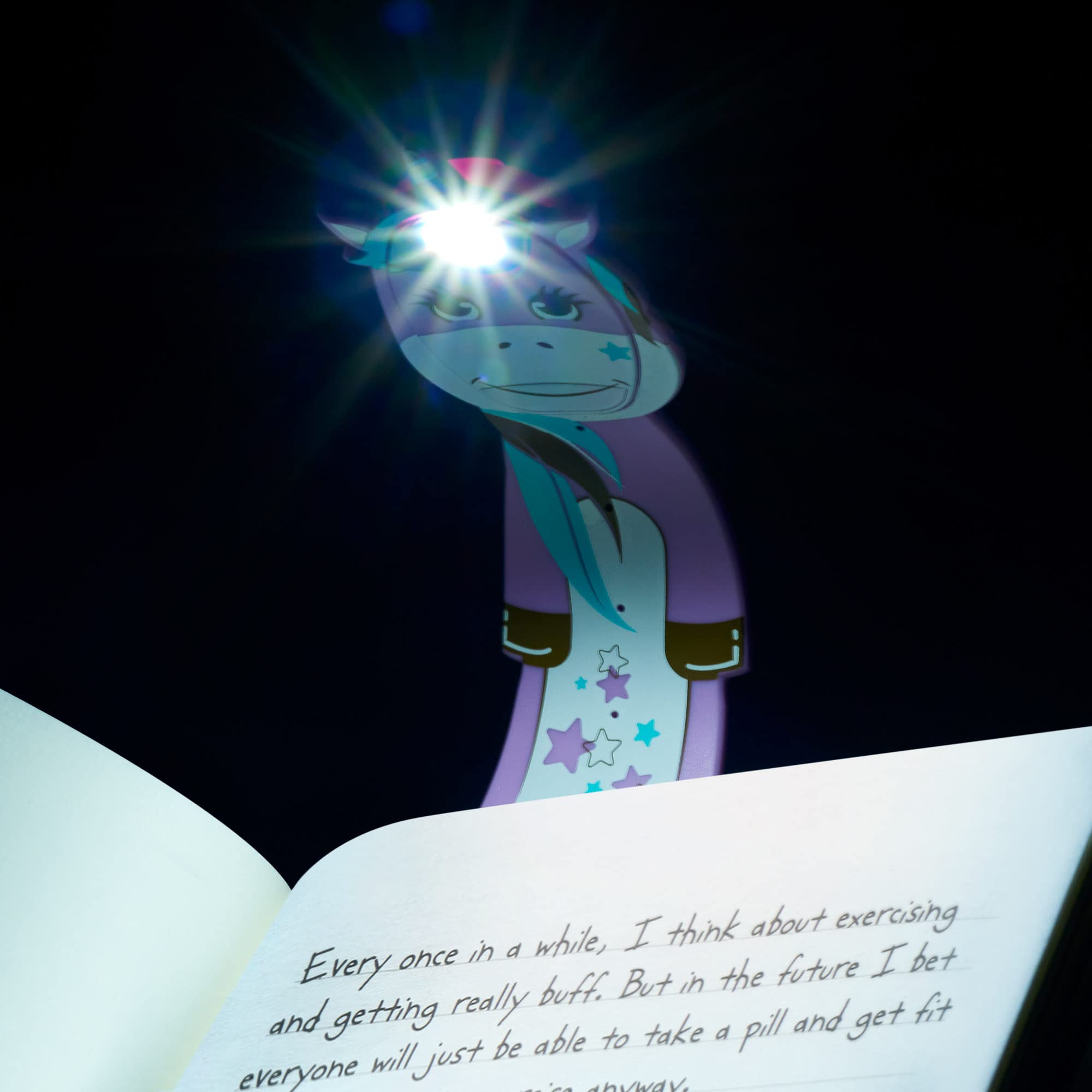Gifts for Readers & Writers Flexilight Pal Bookmark Book Light - LED Clip-On, Unicorn Purple, Model FLPUP, Ideal for Bed Reading