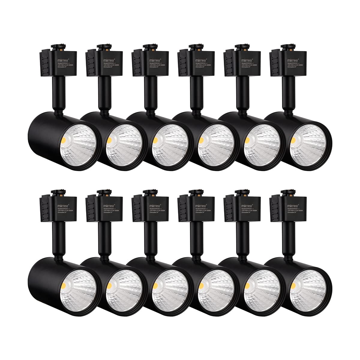 Mirrea Led Track Lighting Heads, 6.5W 4000K Neutral White, Compatible With J Type Rail, Pack Of 