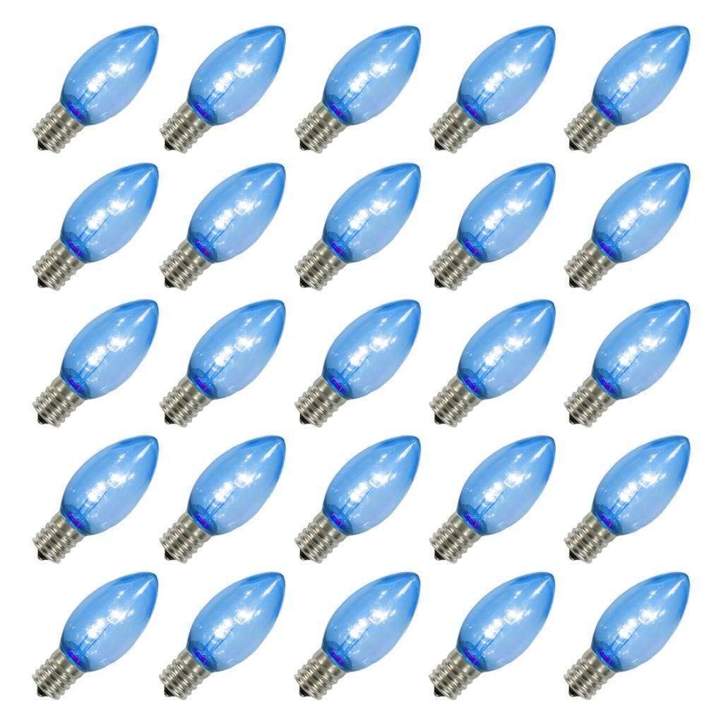 Vickerman 509883 - C9 Intermediate Screw Base Blue LED Transparent Dimmable (25 pack) Christmas Light Bulbs (XLEDTC92-25)