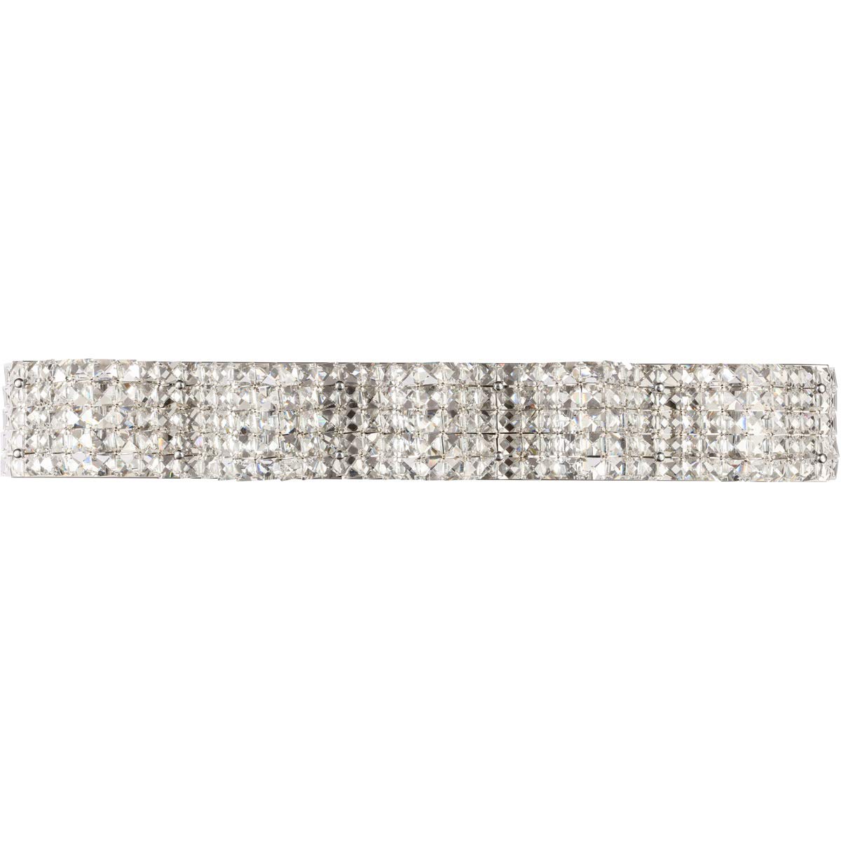 Living District Ollie Mid-Century Modern 5 Light Entryway and Bathroom Wall Sconce in Chrome and Clear Crystals