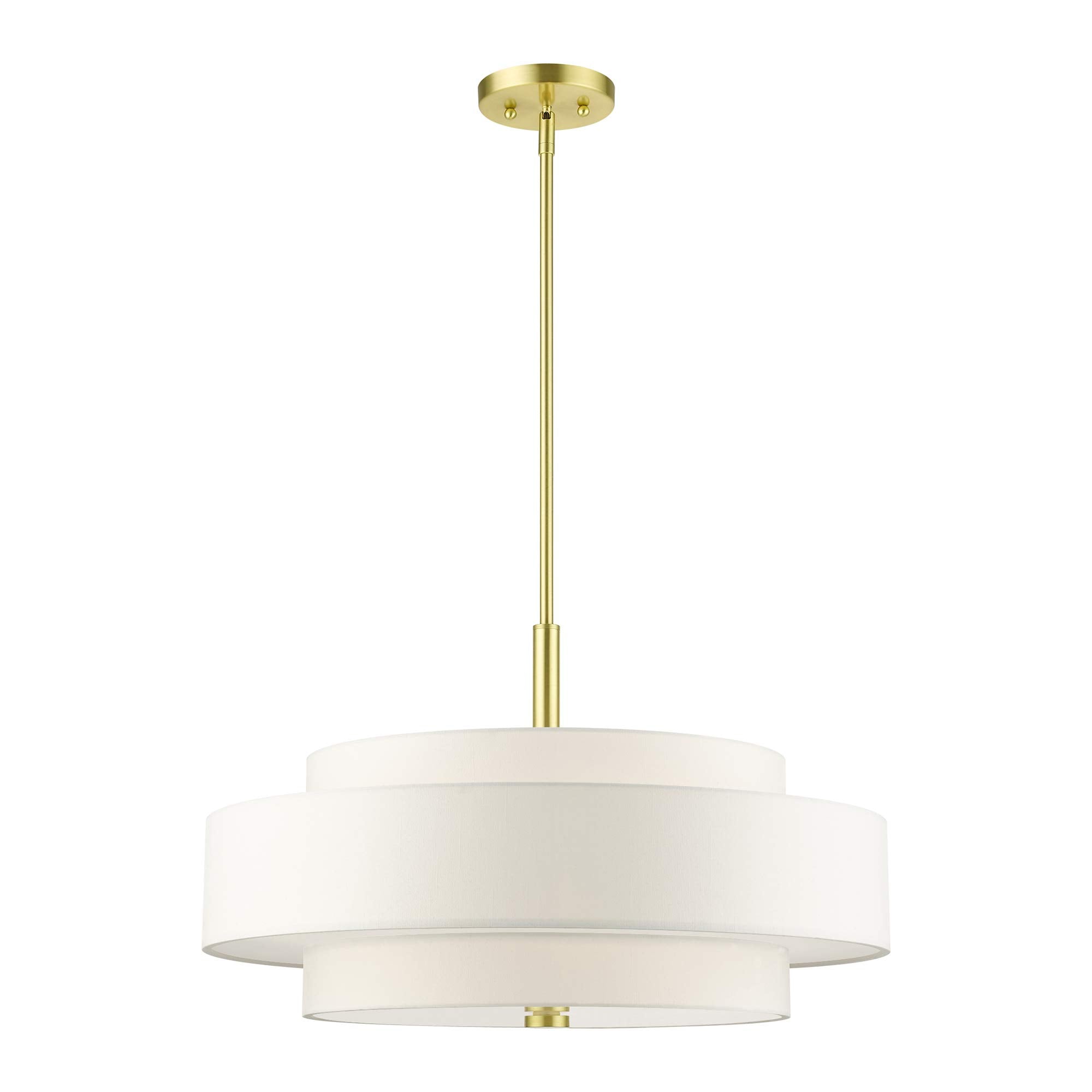 Livex Lighting 50875-12 Meridian 5 Light Chandelier, Satin Brass, 24 X 24 X 53
