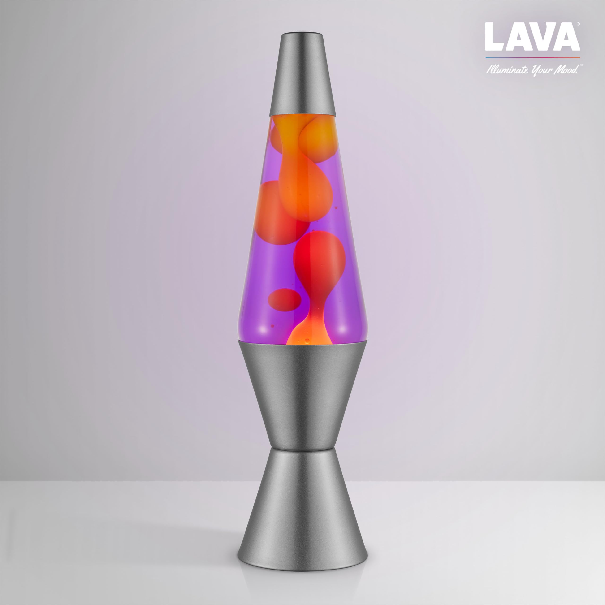 Lava® Lamp - Original Motion Light - 14.5" Glass - Purple Sunset - Yellow Wax - Model 26350400US