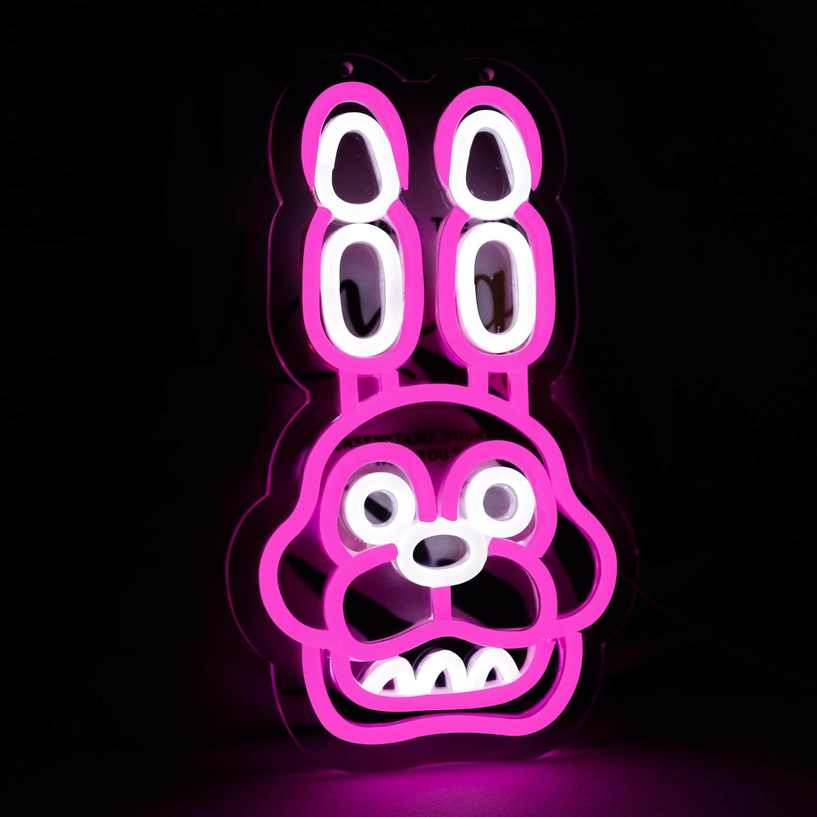 AHlove Neon Sign - Pink Anime FNAF Bonnie LED Light for Wall Decor, 12.1"x7.3", Perfect for Bedroom & Game Room Decor, Great Gift Idea
