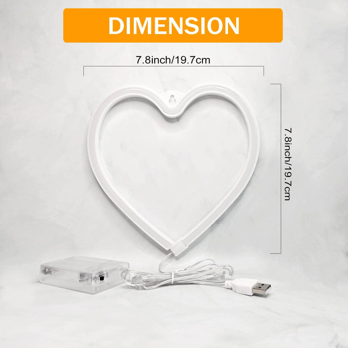 Heart Led Usb Vifulin Neon Heart Sign - Pink Led Heart Lamp, Acrylic Wall Decor, Usb ...