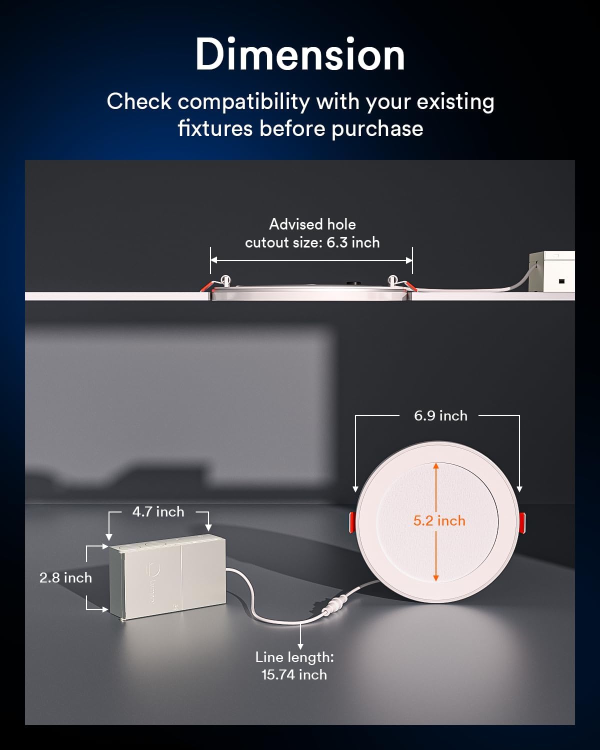 Lumary RGBAI Smart Recessed Lighting 6 Inch, 12W 1000LM, Wi-Fi LED Downlight, Compatible with Alexa/Google Assistant/Siri, 4 Pack