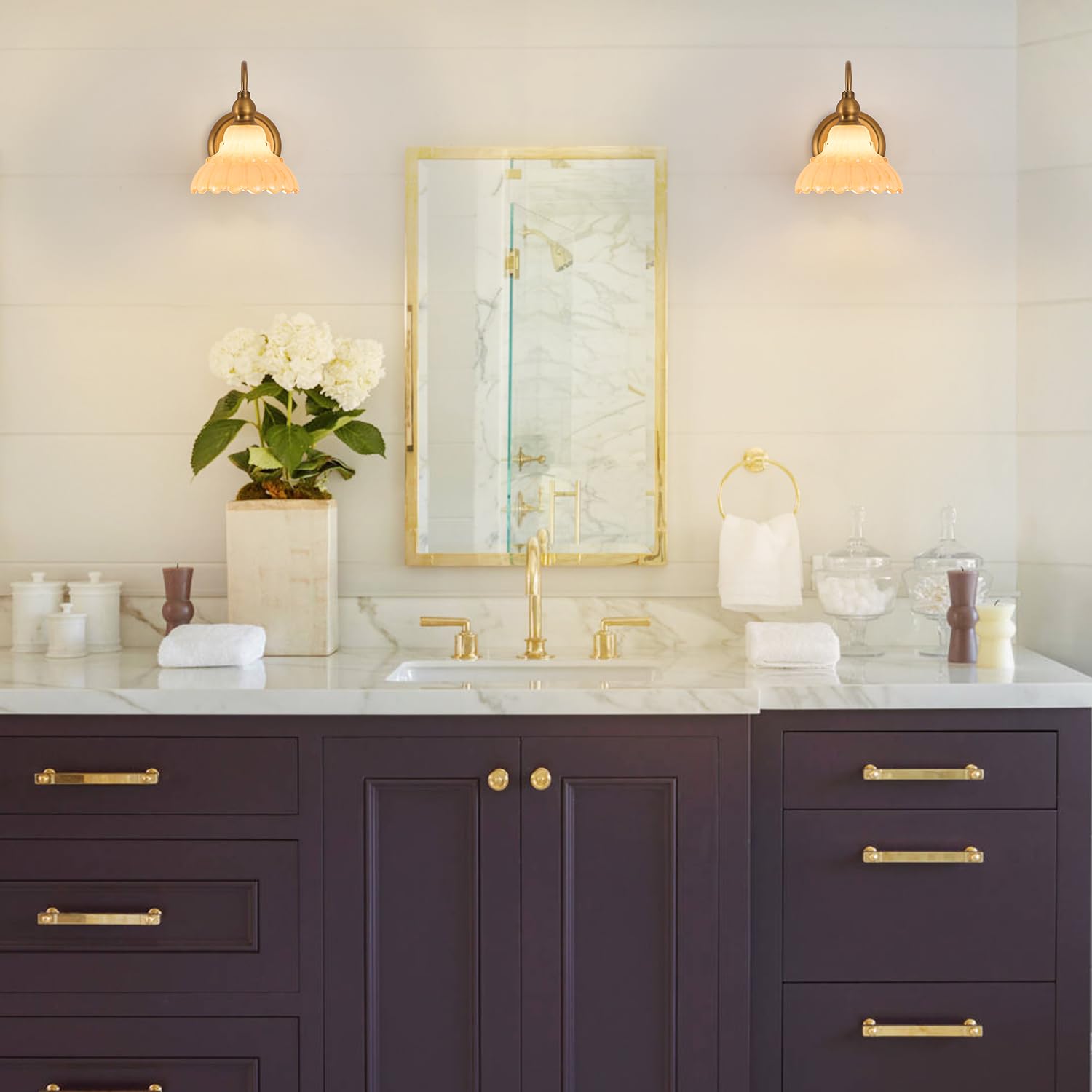 Tlolgt Modern Wall Sconce Bedside Wall Lamp White Vintage Glass Bedroom Light Fixtures In Door Lighting Fixture For Bathroom Living Room Hallway Corridor