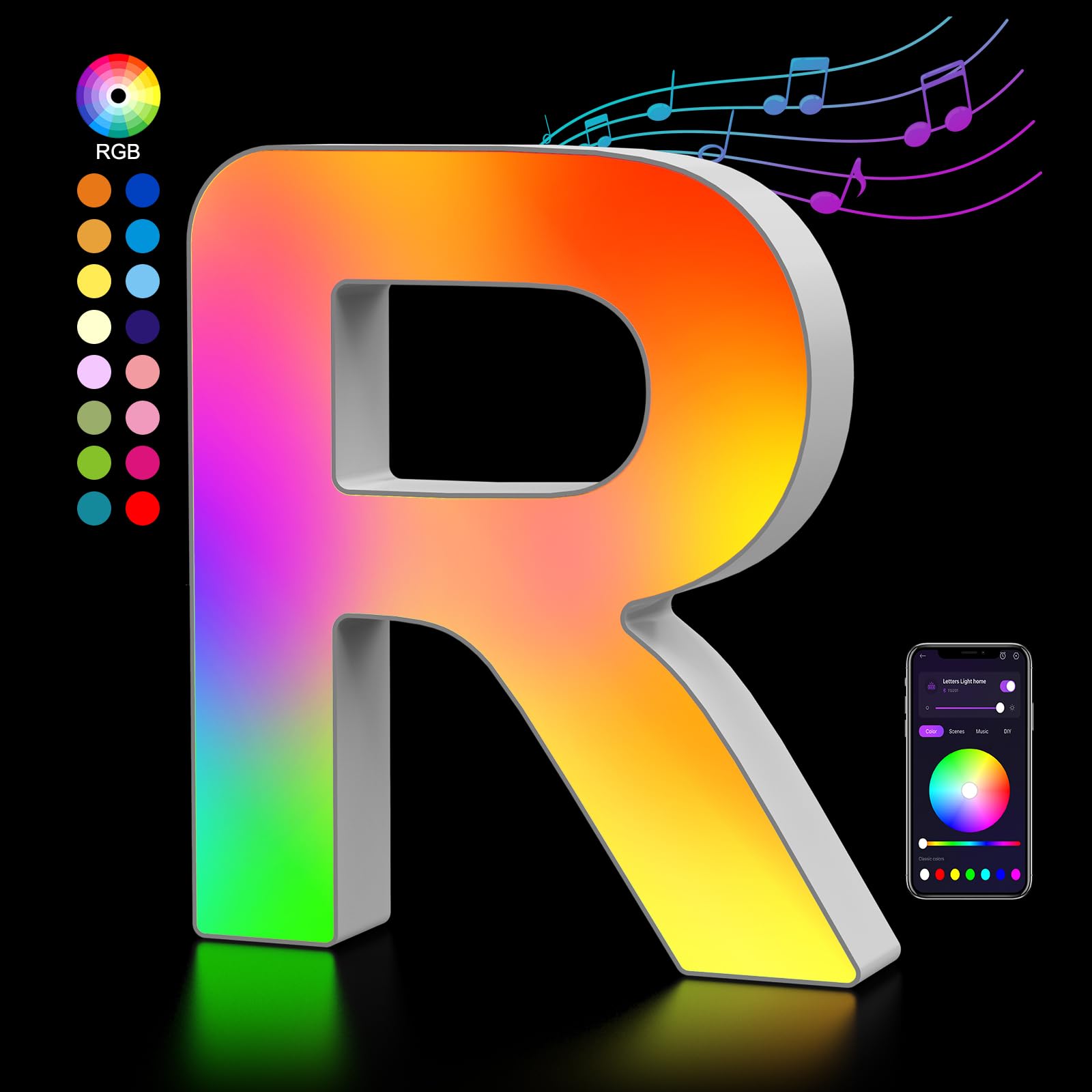Light Up Letters Usb Powered  Led Letter Lights Color Changing Alphabet Sign Gifts For Girls Women Party Birthday Decorations  App Control  Night Light Christmas Valentine Wall Table Decor - R