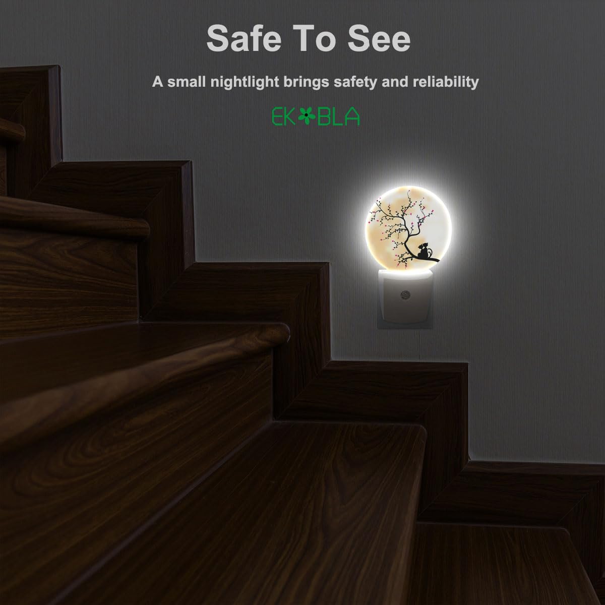 Ekobla Cat Animal Lovers Night Lights Plug Into Wall Love You To The Moon And Back Led Night Light Dusk To Dawn Sensor Round Lam