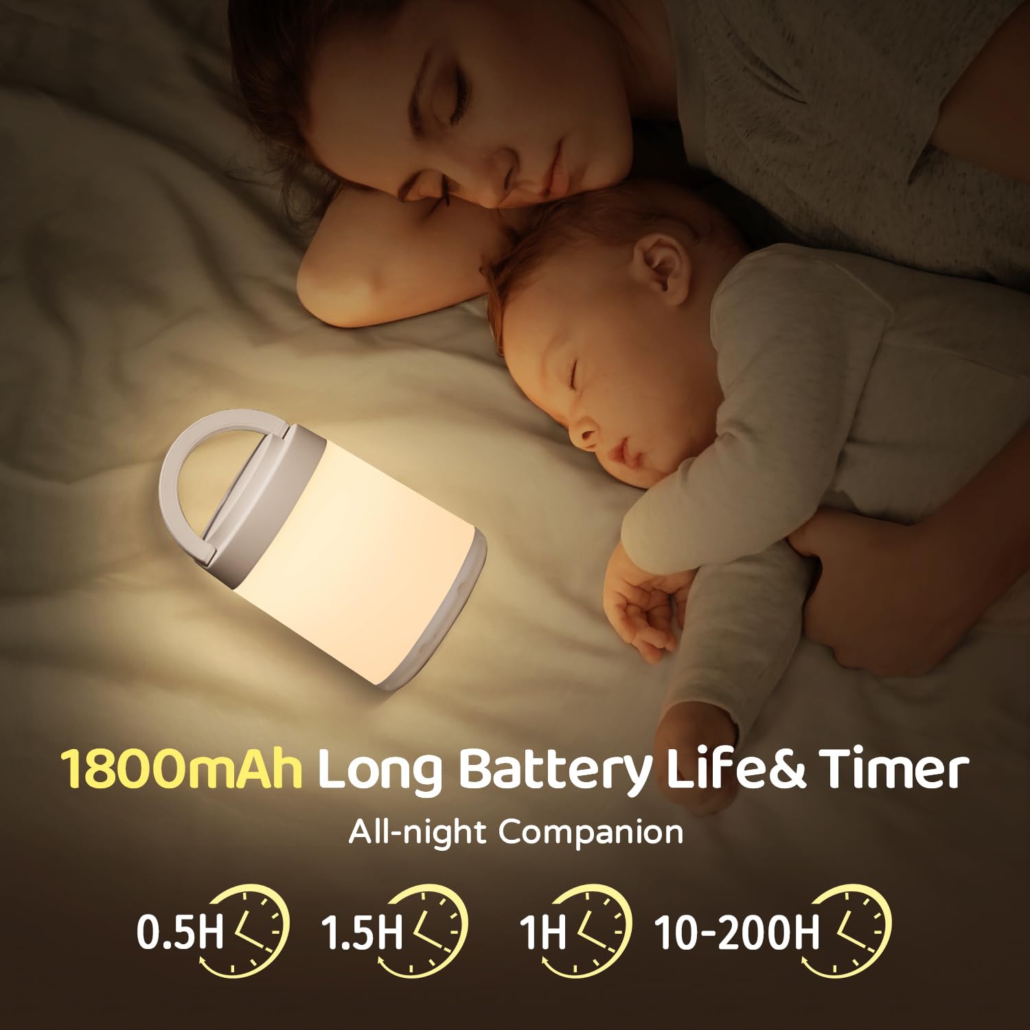 One Fire Kids Night Light - Dimmable 10 Colors, Rechargeable Portable Lamp, Touch Control, Model: Luz nocturna de bebé
