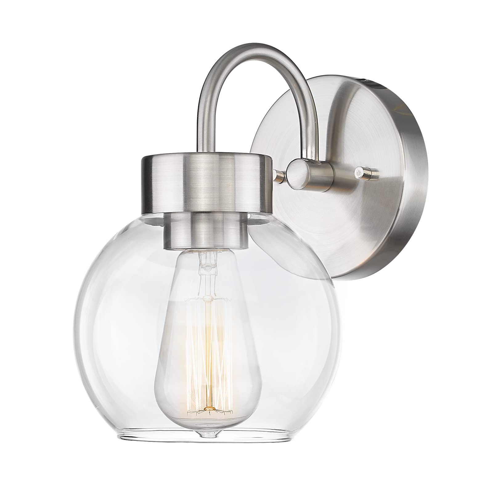 Eapudun Bathroom Light Fixtures Over Mirror, 1-Light Brushed Nickel Wall Sconces, Modern Vanity Light Porch Lamp, Hallway,Bedroo