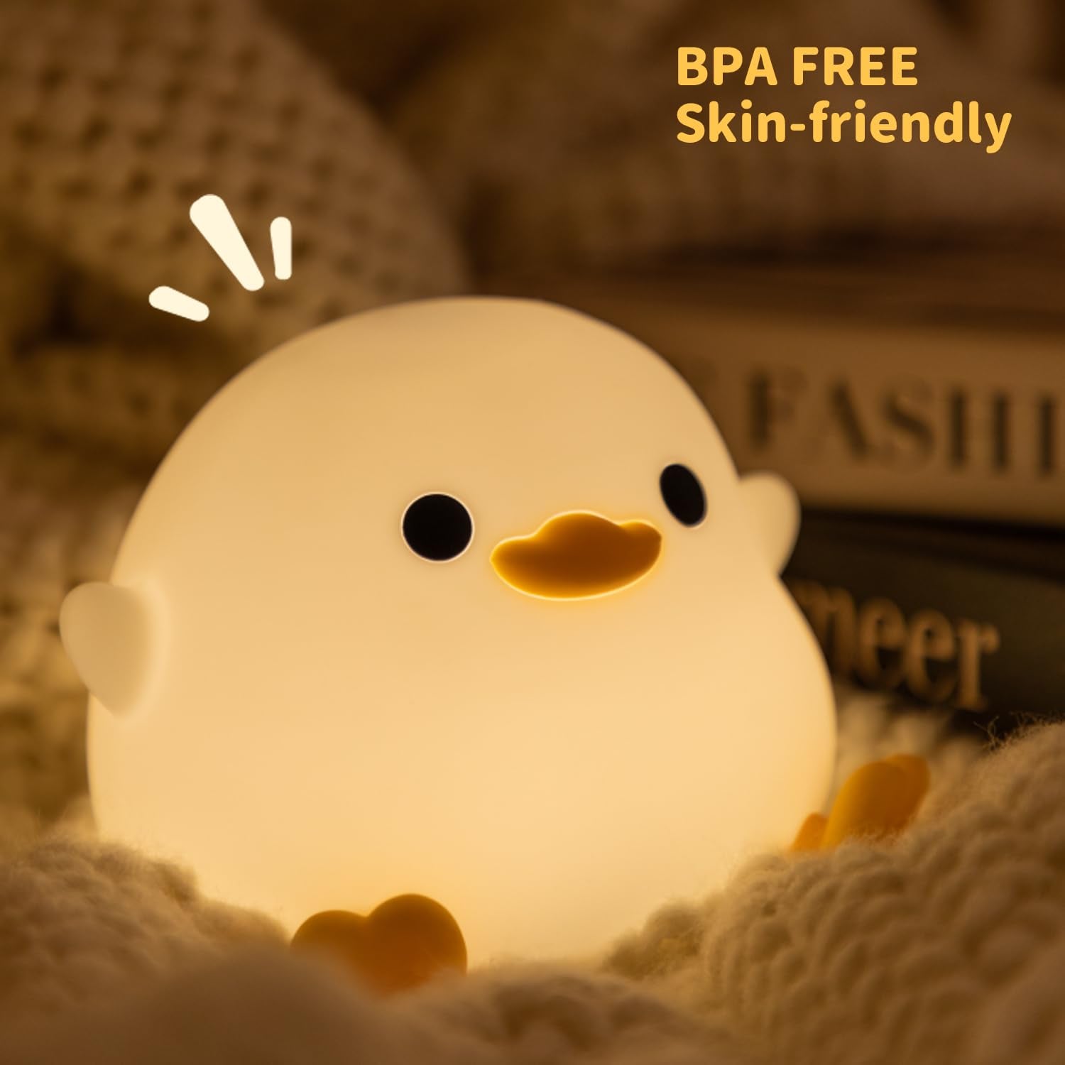 Bestfaith Cute Dodo Duck Night Light  Led Squishy Night Lamp  2 Gears Dimmable Nursery Nightlight For Kids  Rechargeable Touch Lamp  Dorm Decor  Kids Funny Gifts (Dodo Duck)