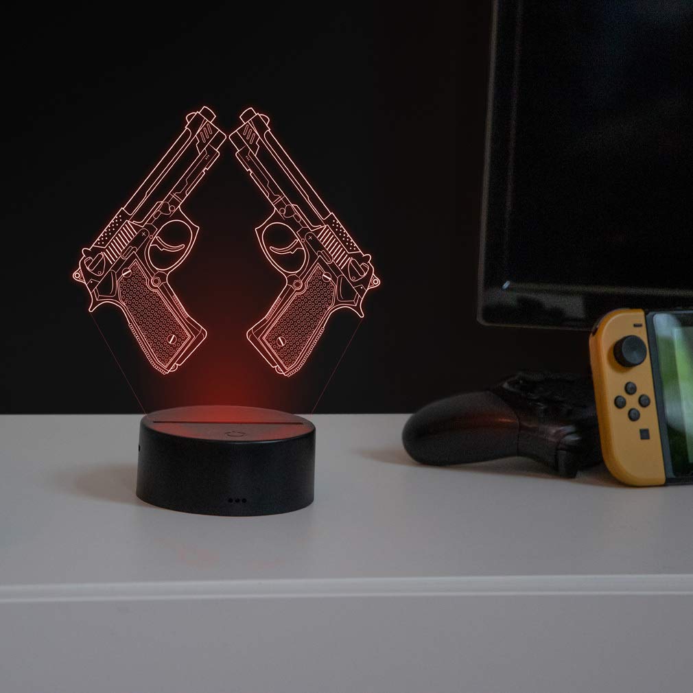 YTDZLTD 3D   Lamp - 16 Colors Changing, USB Powered, Remote Control, Clear Optical Illusion Desk Light