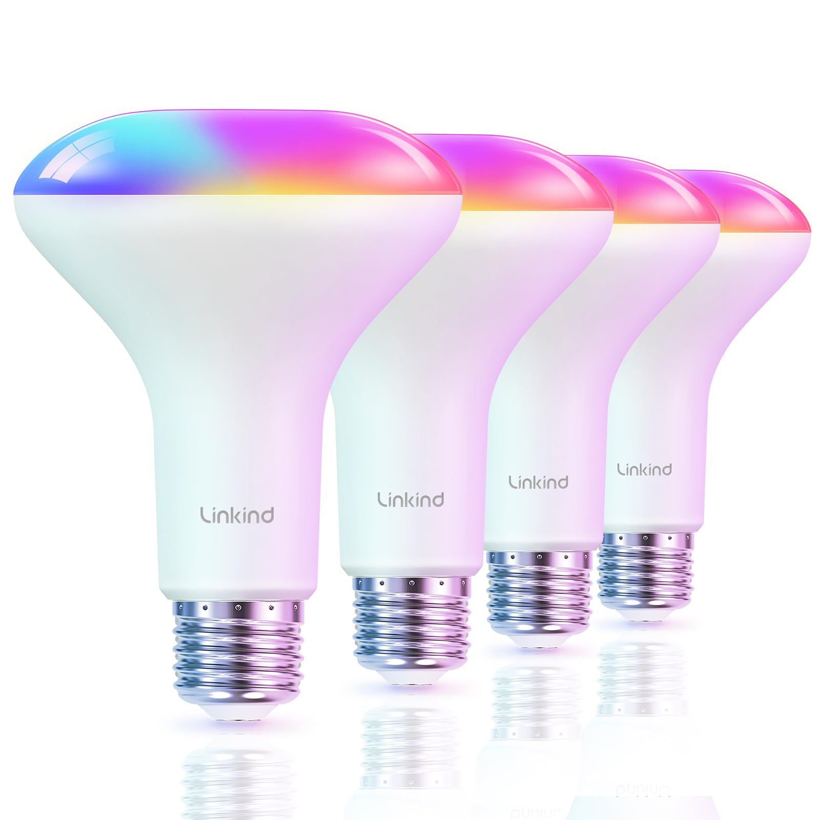 Linkind Br30 Smart Light Bulbs, Wifi Flood Light Bulbs Compatible With Alexa & Google Home, Rgbtw Color Changing Light Bulb, 180
