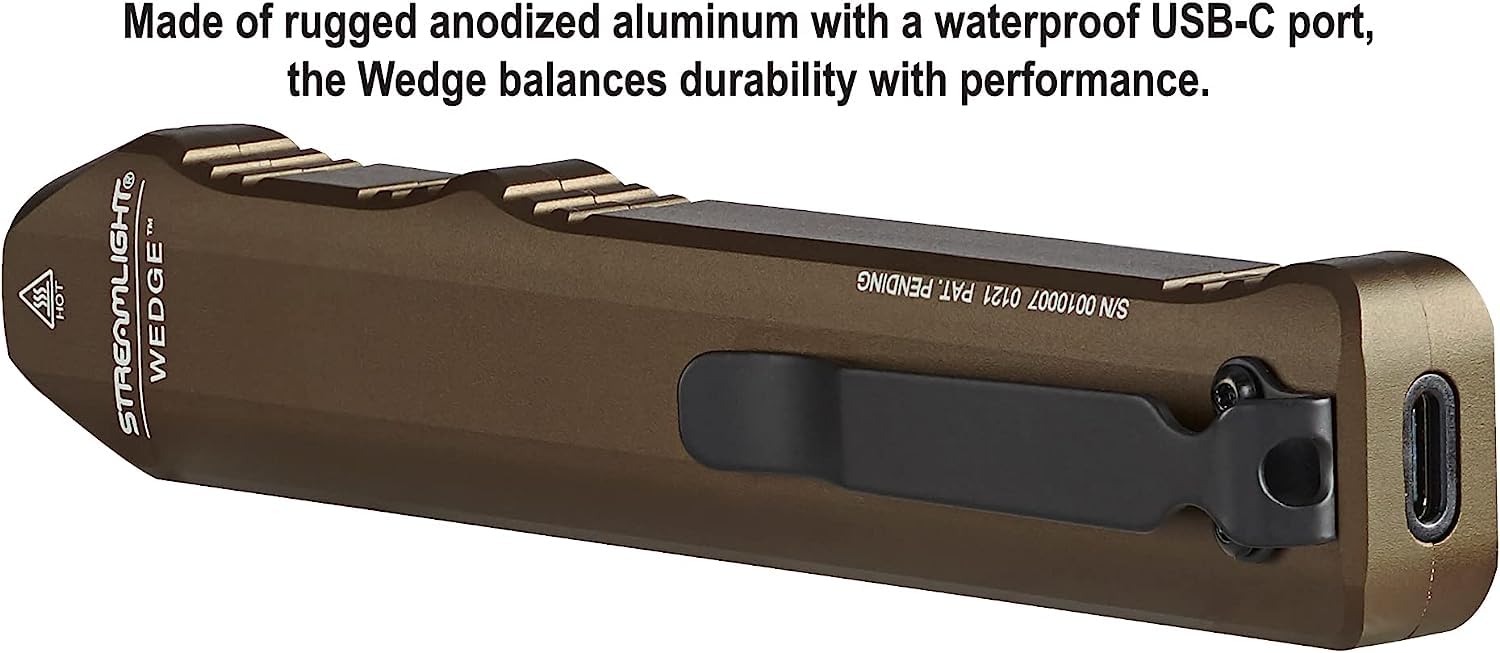 Streamlight Wedge Flashlight 300 Lumens Aluminum Coyote Model 88811 with USB-C Cable & Lanyard