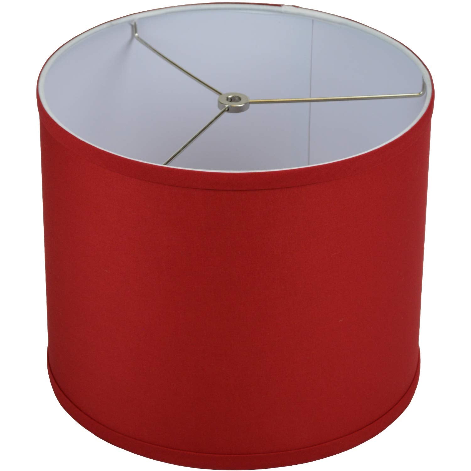 FenchelShades.com Fabric Drum Lampshade 12in Top/Bottom Diameter 10in Height Linen Rich Red Model 12-12-10-W-L-RIC