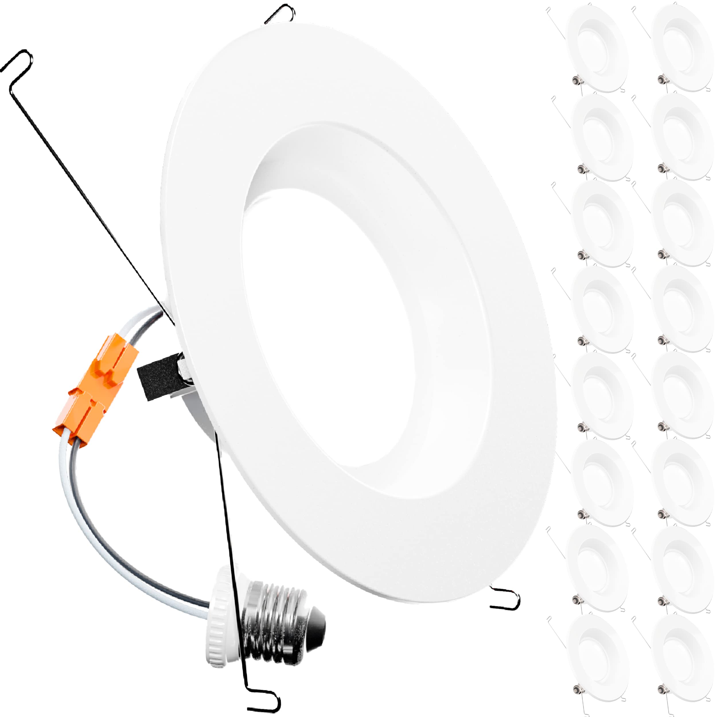 Sunco Lighting 16 Pack 5/6 Inch Led Can Lights Retrofit Recessed Lighting, Smooth Trim, Dimmable, 2700K Soft White, 13W=75W, 965 Lm, Damp Rated, Replacement Conversion Kit - Ul Energy Star Listed