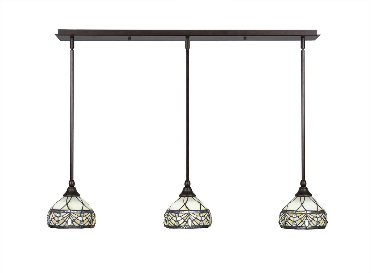 3 Light Linear Pendalier In Bronze (36-Brz-9485)