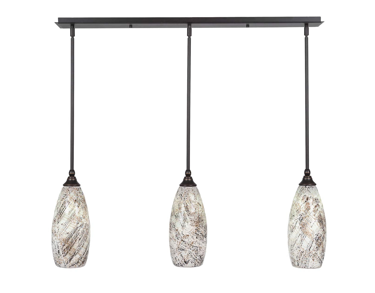Toltec Lighting 3 Light Linear Pendalier In Dark Granite (36-Dg-5064)