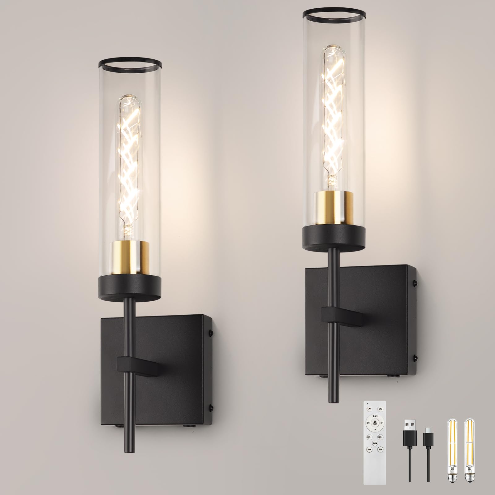 Loiogohot Wall Sconces,Battery Operated Wall Sconce 10400Mah Fast Chargin Endurance 150 Hours Infinitely Dimmable With Remote Co