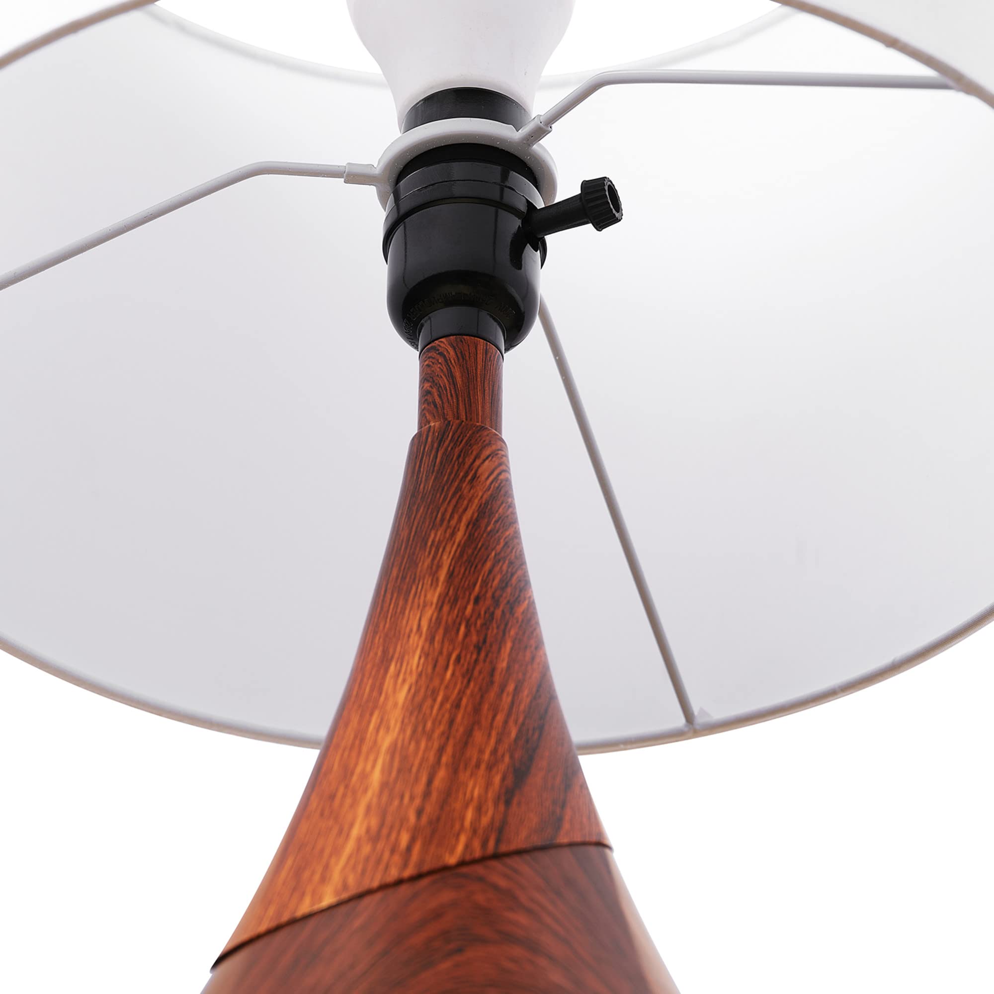 Globe Novogratz X Electric 65862 Harrington 20'' Table Lamp, 2-Tone Faux Wood, White Cotton Shade