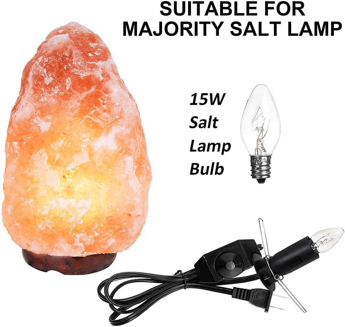 Venforze Himalayan Salt Lamp Cord Replacement With Dimmer Switch & E12 Bulbs - 2 Packs