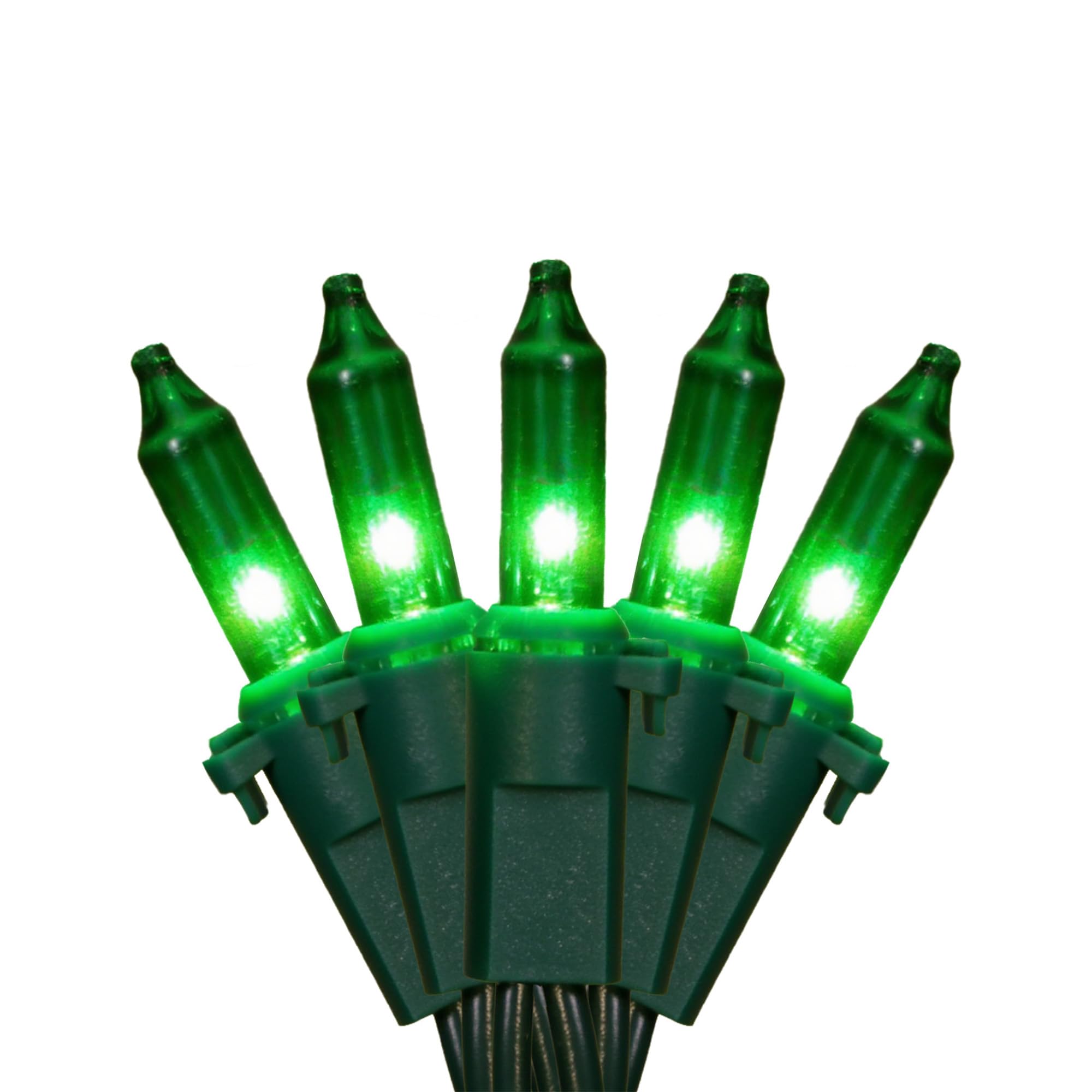 ooLALoo 13FT 50-Count Green Christmas Lights, Incandescent Mini String Lights with Green Wire, Connectable St Patricks Day Deco