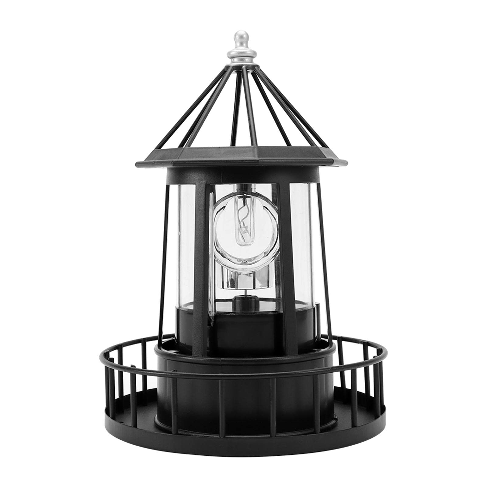 Solar Lighthouse Rotating Light with 360 Beacon, IP65 Waterproof Outdoor LED Decor for Garden, Yard, Pathway & Patio - Solar-Pow