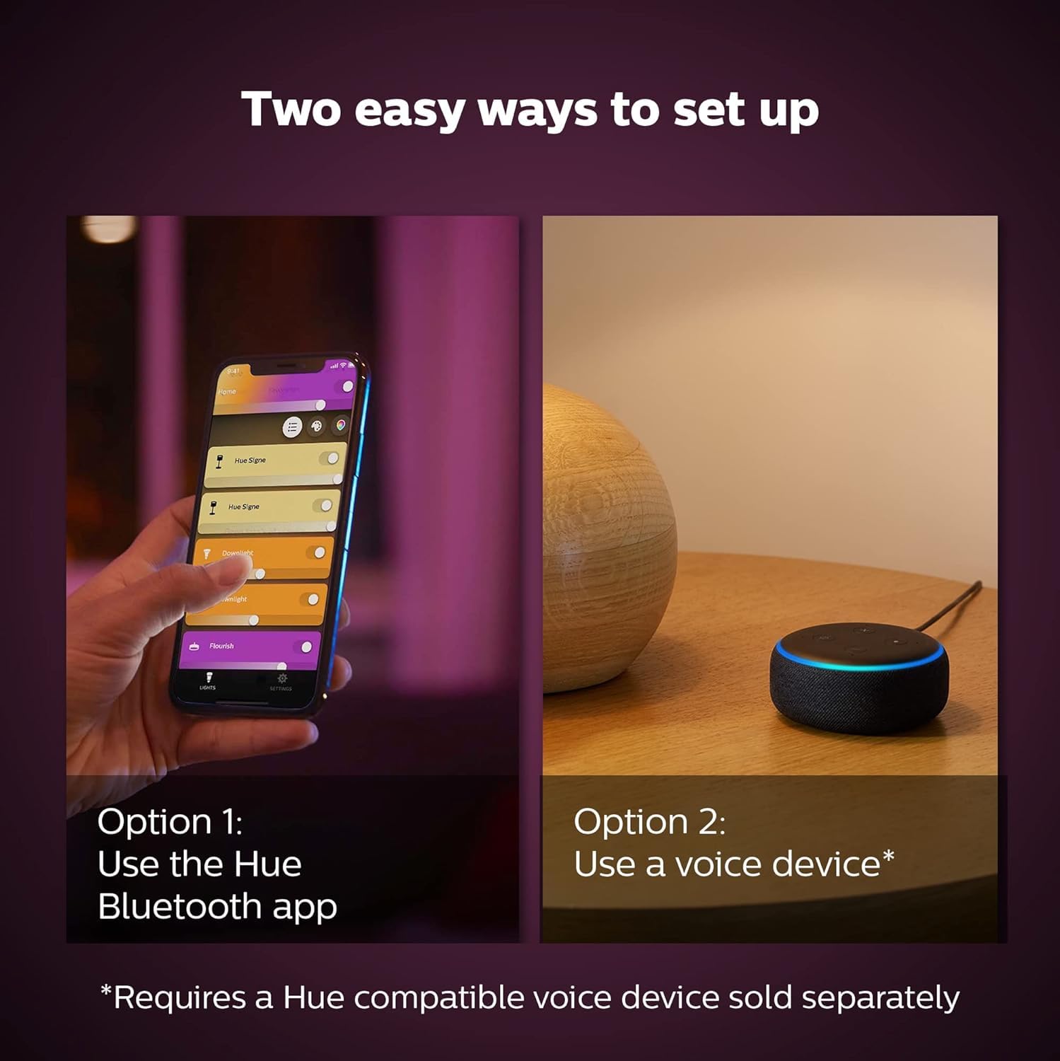 Philips Hue Bloom Smart Table Lamp, White - White And Color Ambiance Led Color-Changing Light - 1 Pack - Control With Hue App -