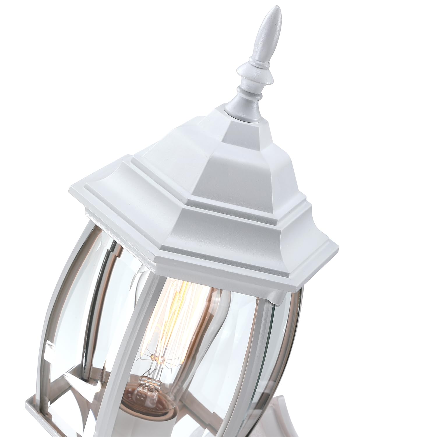 Faymart Lighting 16.8 Inch White Outdoor Wall Light  Outside Porch Sconce White Outdoor Light Fixture For House Front Door Wall Lantern With Vintage Design  Garage Balcony  E26