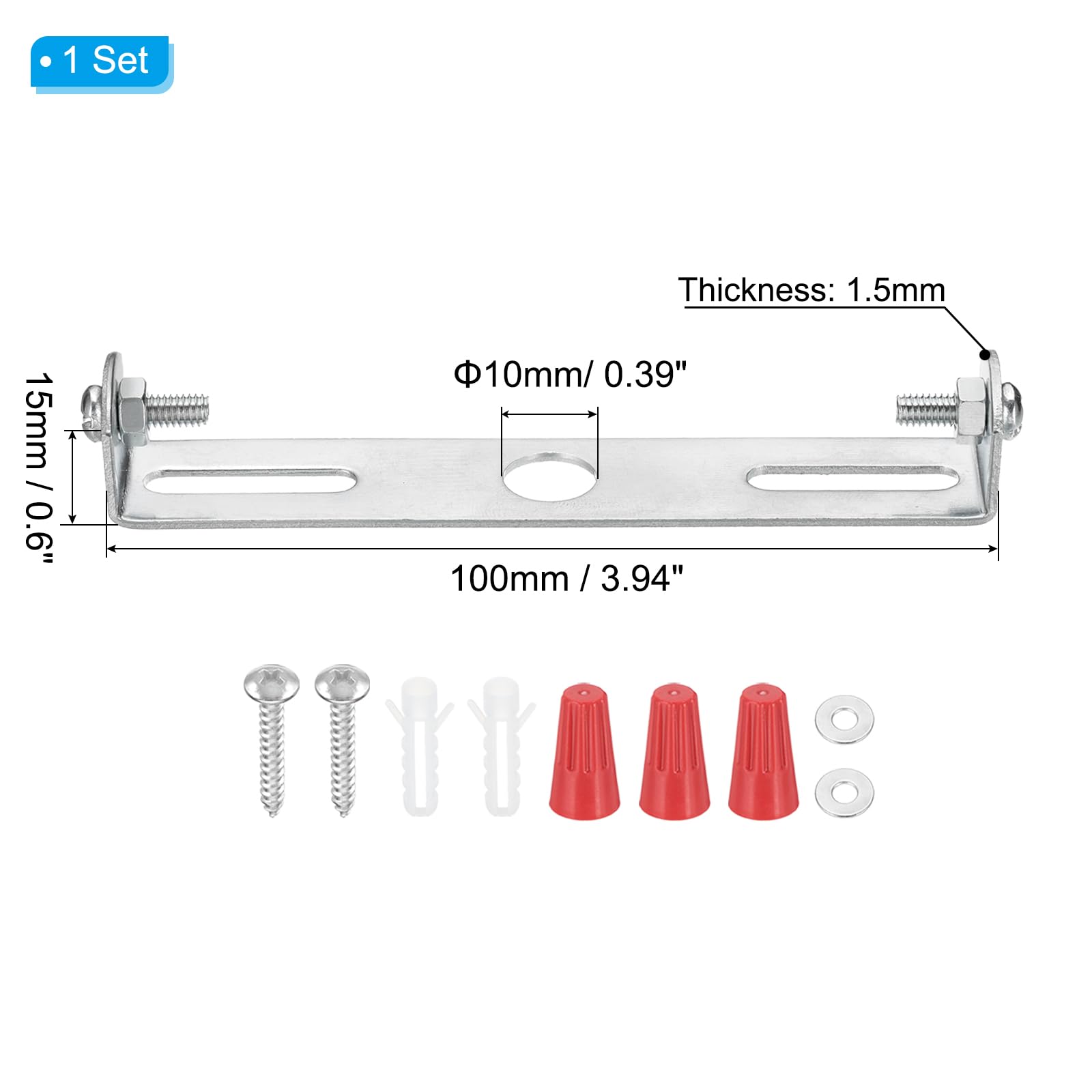 Patikil 100Mm (3.9'') Universal Light Fixture Mounting Bracket Kit, 3 Set Light Crossbar Ceiling Light Plate With Screw For Wall