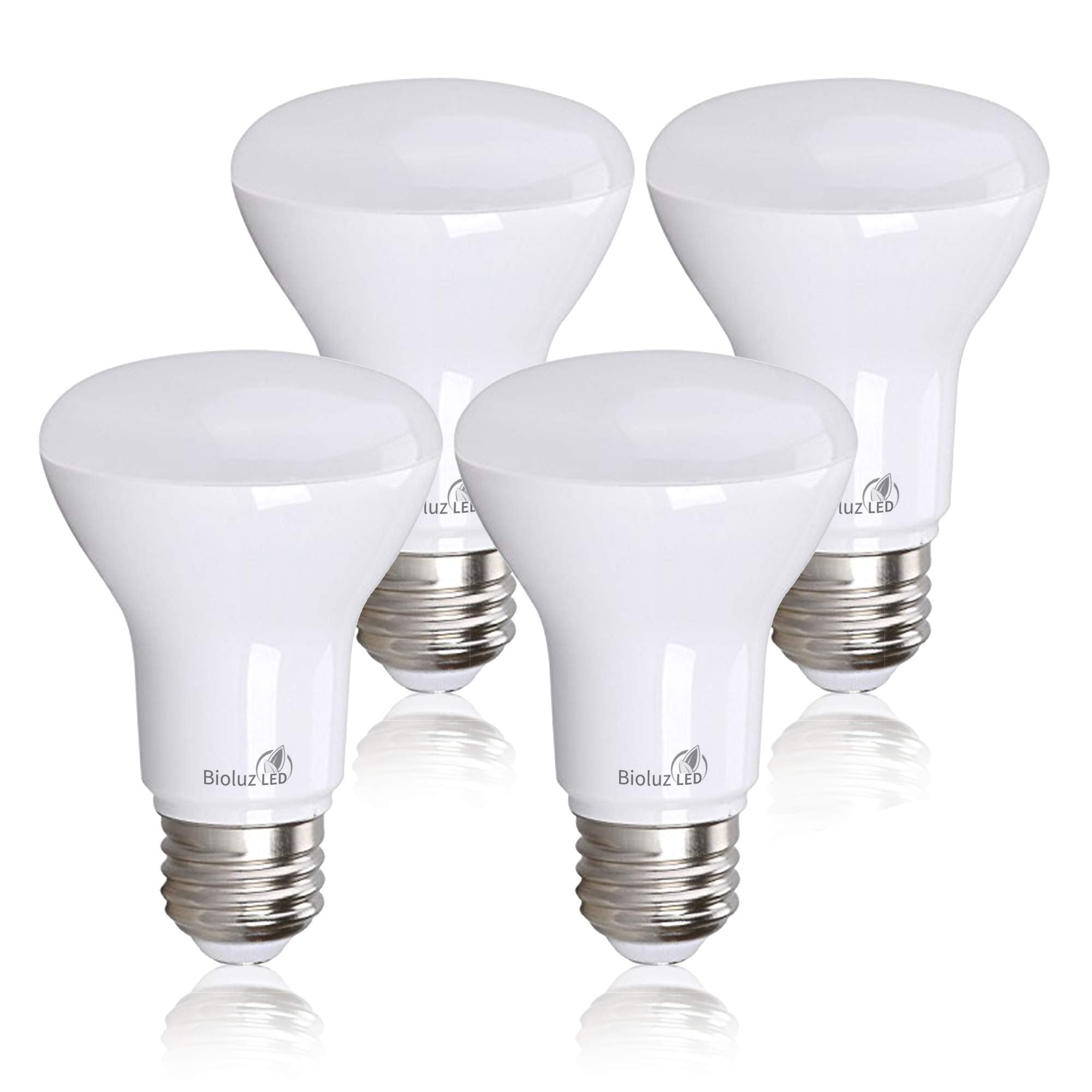 Bioluz Led 4 Pack Br20 Led Bulb 5000K Daylight Led Bulbs 6W=50W, 90 Cri, 540 Lumen, Dimmable Led Light Bulbs, Cool White Light B