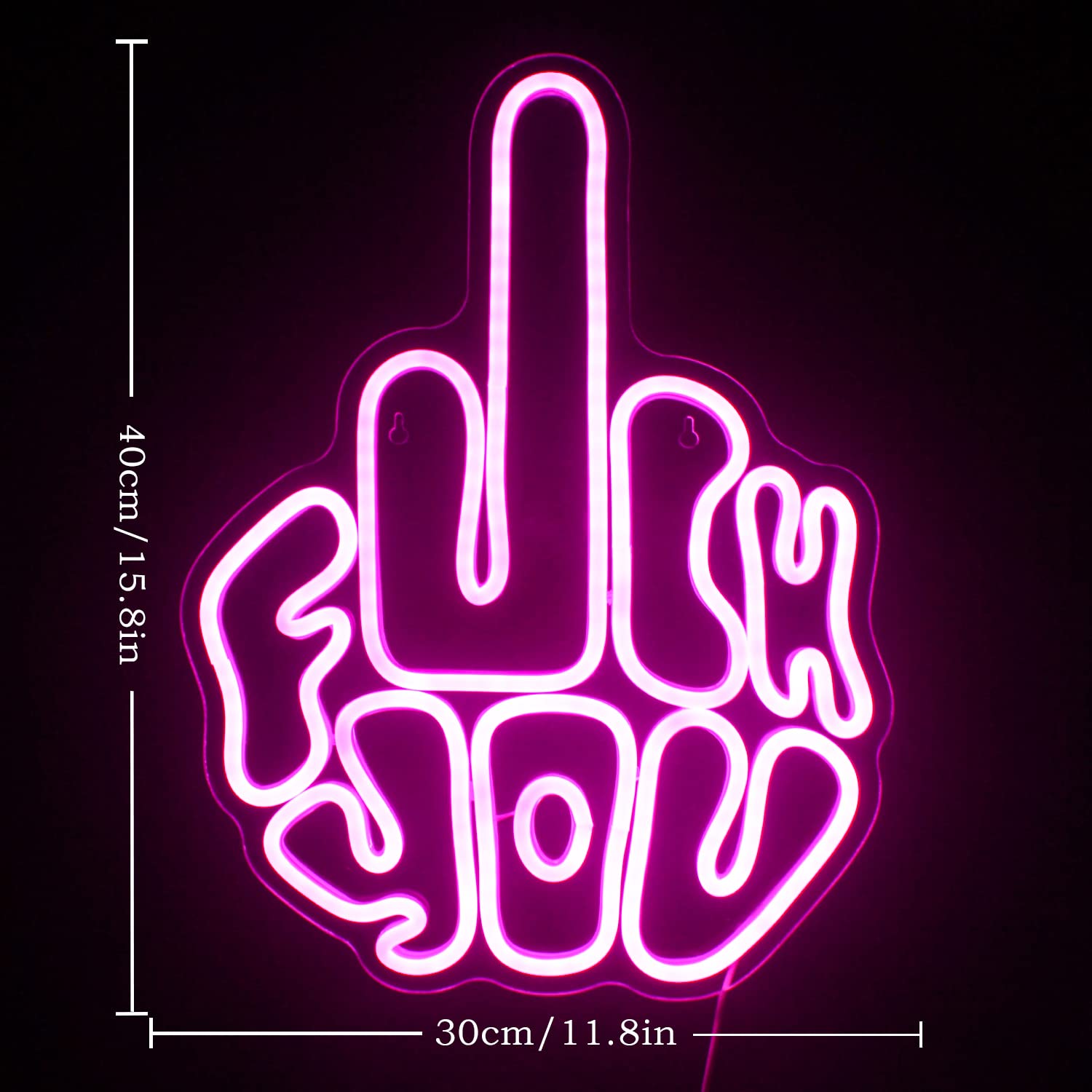FAXFSIGN Neon Wall Light Sign - Pink LED Gesture Design, 40cm x 30cm, USB Powered, Ideal for Bedroom, Party, Pub, Game Zone Decor