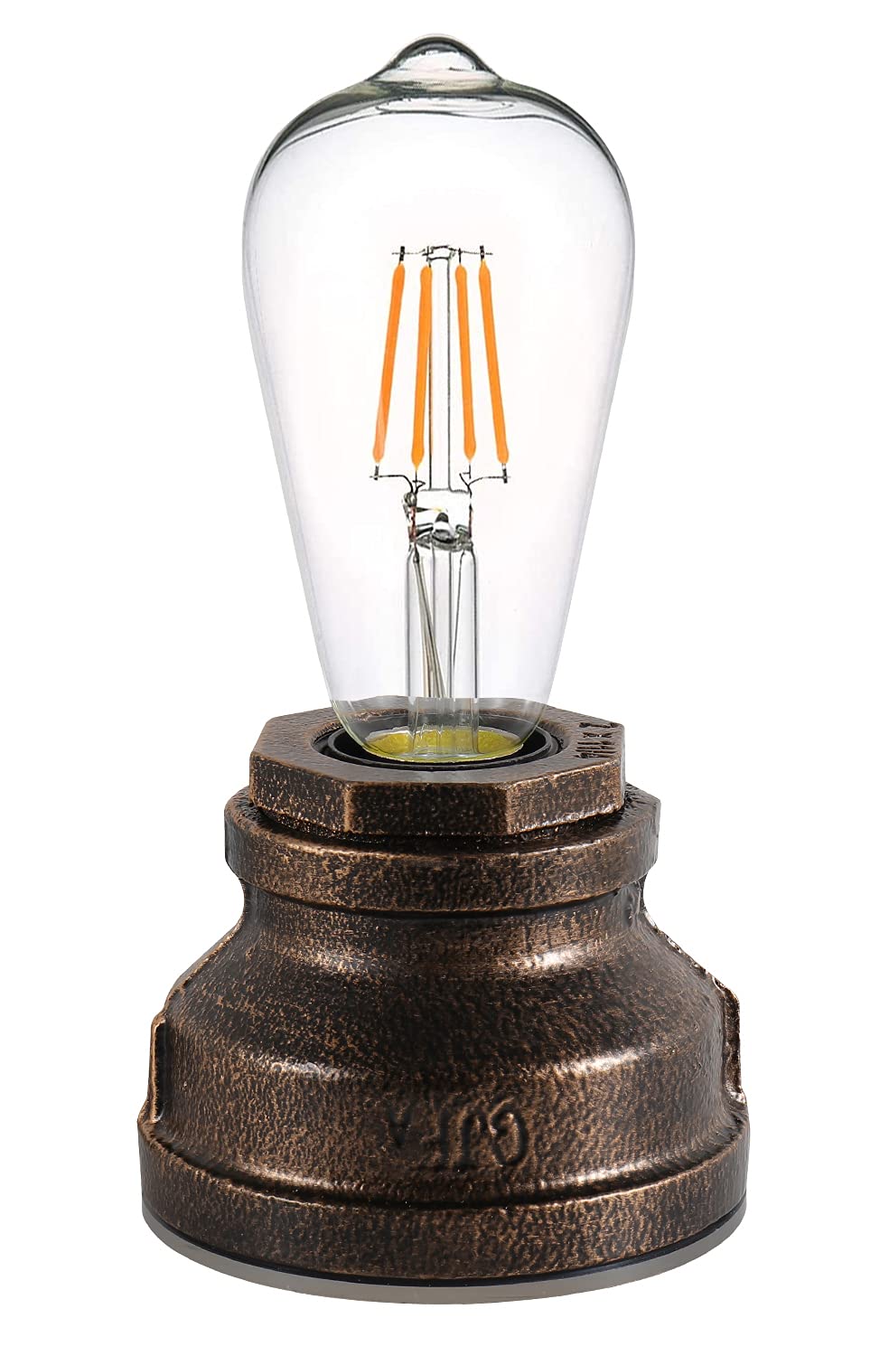 Lovefindahome Vintage Touch Control Table Lamp, 4W LED Dimmable Bulb, 3 Levels Brightness, Bronze, Model: lovefindahome000001