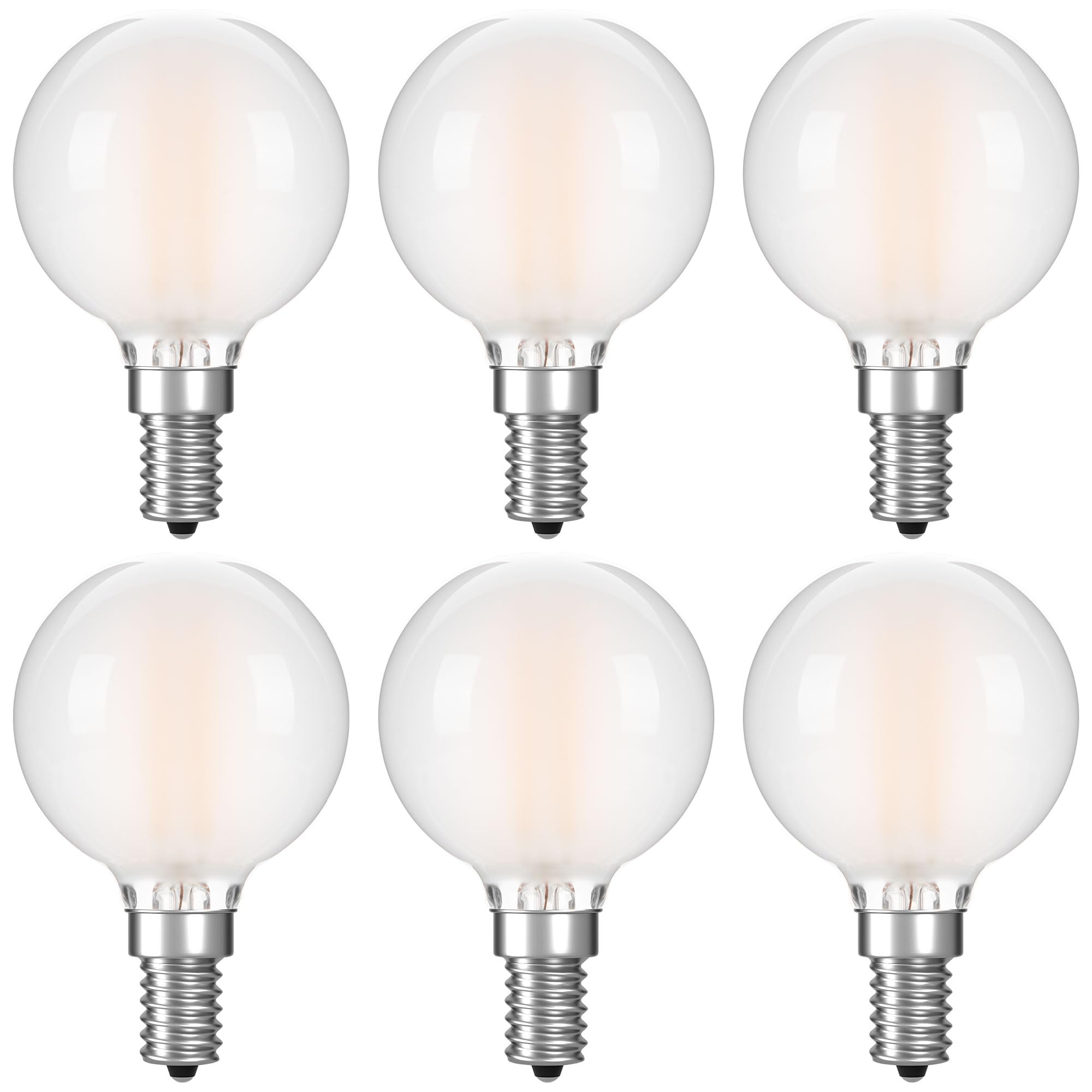 PADMO LUDAZ G16.5 LED Light Bulb, Dimmable, Frosted White, 40W Equivalent, Pack of 6