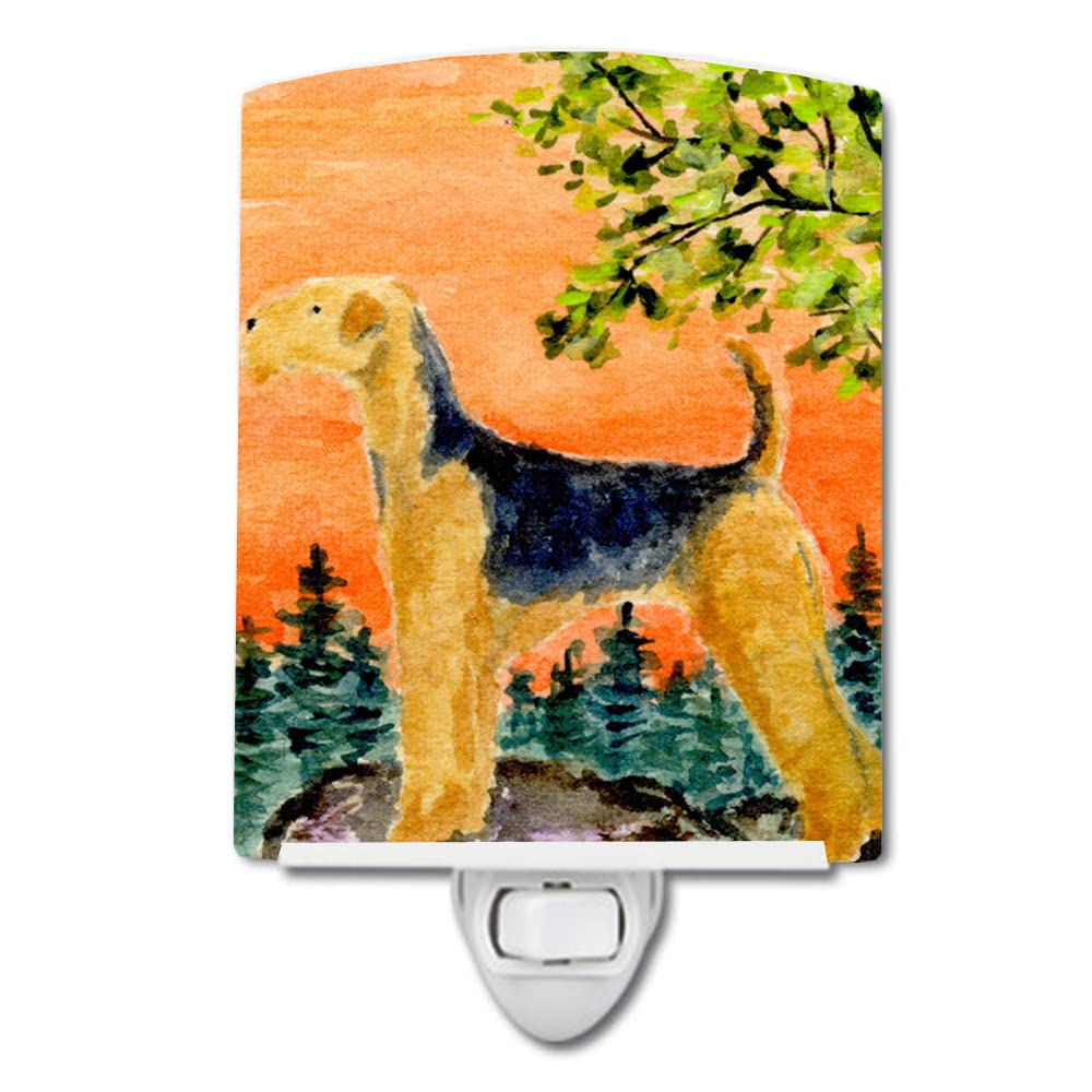 Carolines Treasures Night Light, Airedale Ceramic, UL-Certified, 6x4x3 inches, Multicolor, Model SS8850CNL