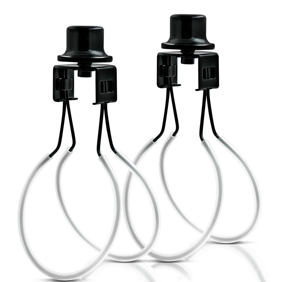 Lamp Shade Light Bulb Clip Adapter,Lamp Shade Holder Includes Finial And Lampshade Levellers To Keep Lamp Shade In Place,Clip On Lampshade Adapter (Black Color - 2Pcs / Pack)