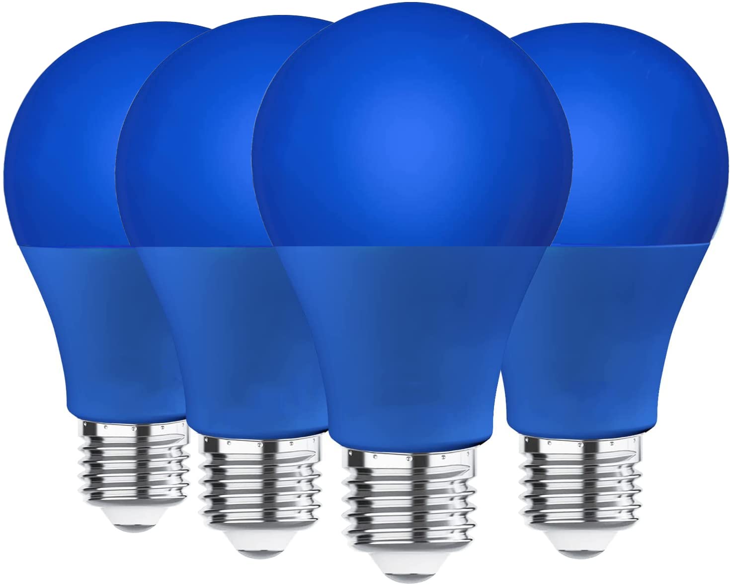 U4GLORY LED Blue Light Bulb, A19 E26, 9W (60W Equivalent), 4 Pack, Plastic, Blue
