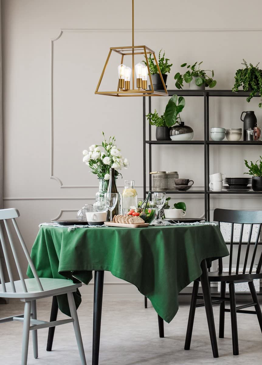 Living District Declan 4-Light Farmhouse Metal Pendant in Brass Finish