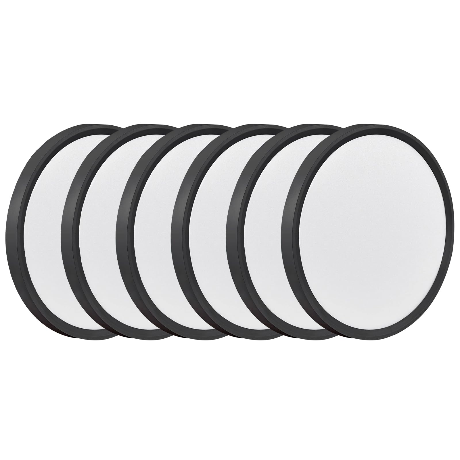 6Pk 9 Inch Led Flush Mount Ceiling Light, 18W, 1860Lm, 3000K/4000K/6000K Cct Selectable, Round Flat Panel Light Low Profile Ceil