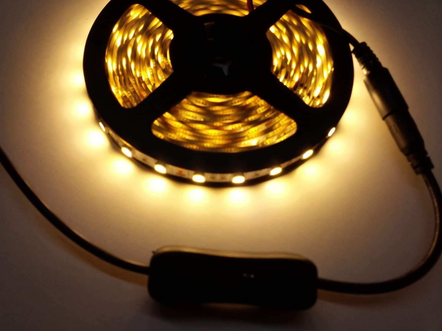 Tronicspros 2Pcs Led Strip Light Inline On/Off Switch Cable Dc Jack (5.5X2.1Mm) Male To Female Connector, Dc Jack Switch, Led Tape Connector, 12V Inline Rocker Switch Dc Power Adapter Connector