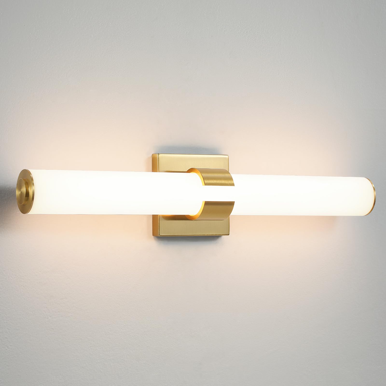 Aijiasi Bathroom Vanity Light Fixtures Over Mirror - 28W Gold Bathroom Light Fixtures With Acrylic Shade 22.8 Inch Led Vanity Light Modern Bathroom Sconces 3000K