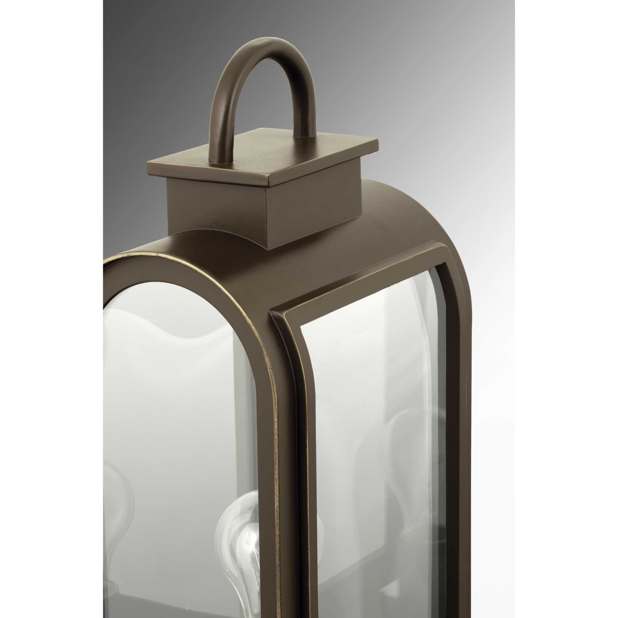 Progress Lighting 1-Light Outdoor Wall Lantern, Oil Rubbed Bronze, Clear/Etched Umber Glass, Model P6032-108