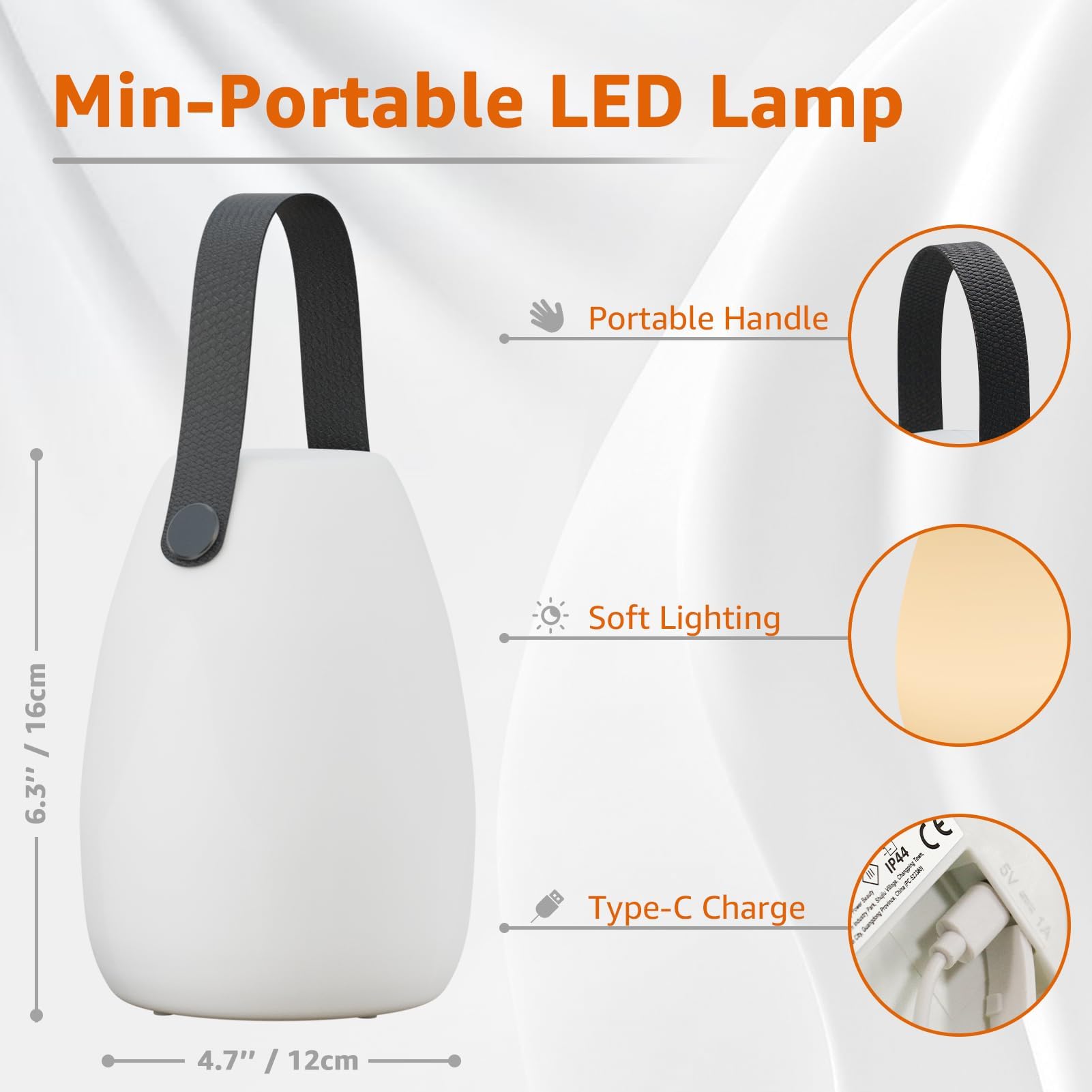 Uuffoo 2 Pack Portable Outdoor Table Lamp - Dimmable Rechargeable Night Lights W/ Remote And 7 Rgb Colors, Ip44 Water-Resistant