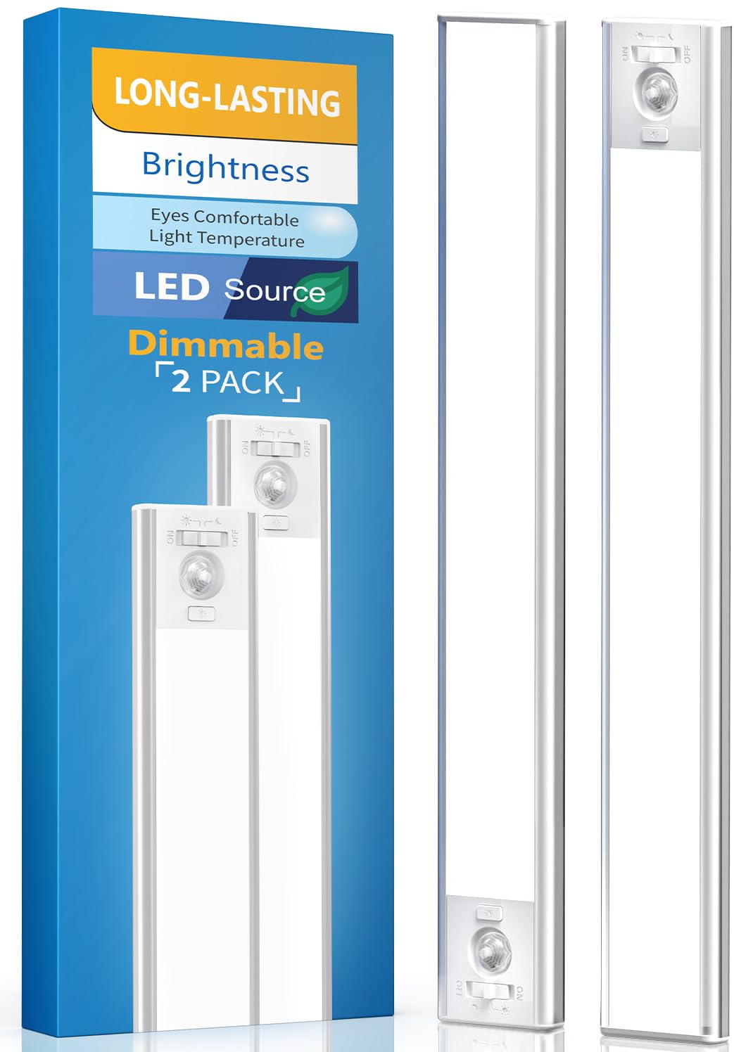 Under Cabinet Lighting, LED Motion Sensor Light Indoor, 2200mAh USB Rechargeable Closet Lights Battery Operated, Stick On Magnet