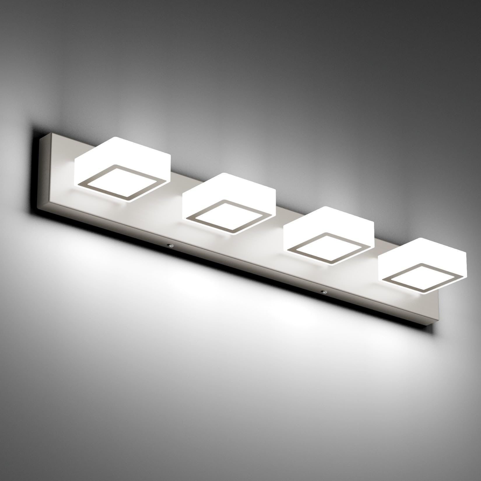Ralbay Brushed Nickel Bathroom Vanity Lights 30inch Metal Acrylic LED Modern Bathroom Wall Lighting Fixtures Over Mirror Brushed Nickel (White Light 6000K  Non-dimmable)