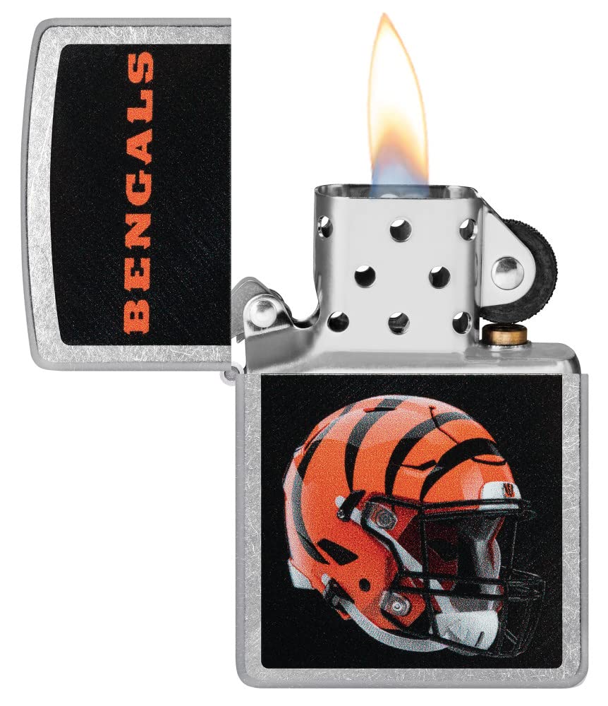 Zippo Nfl Cincinnati Bengals Helmet Street Chrome Pocket Lighter