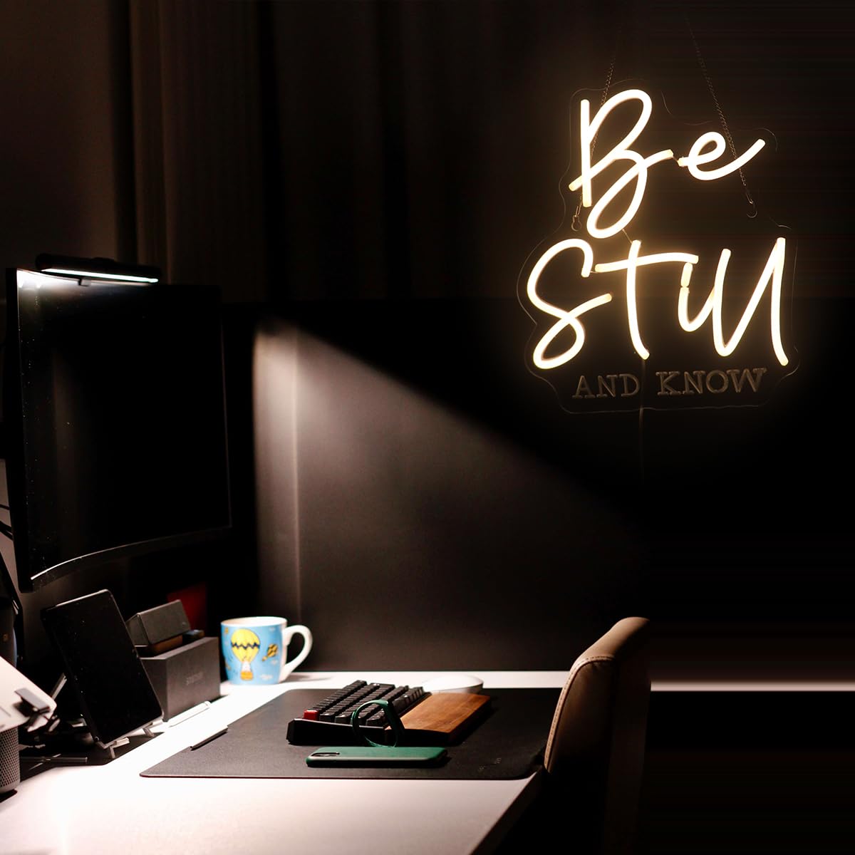 Be Still And Know Bible Verses Decorative Neon Sign Desk Decor Motivational Gifts For Women Men  Christian Desk Sign Decor For Home Office Wall (Warm White)