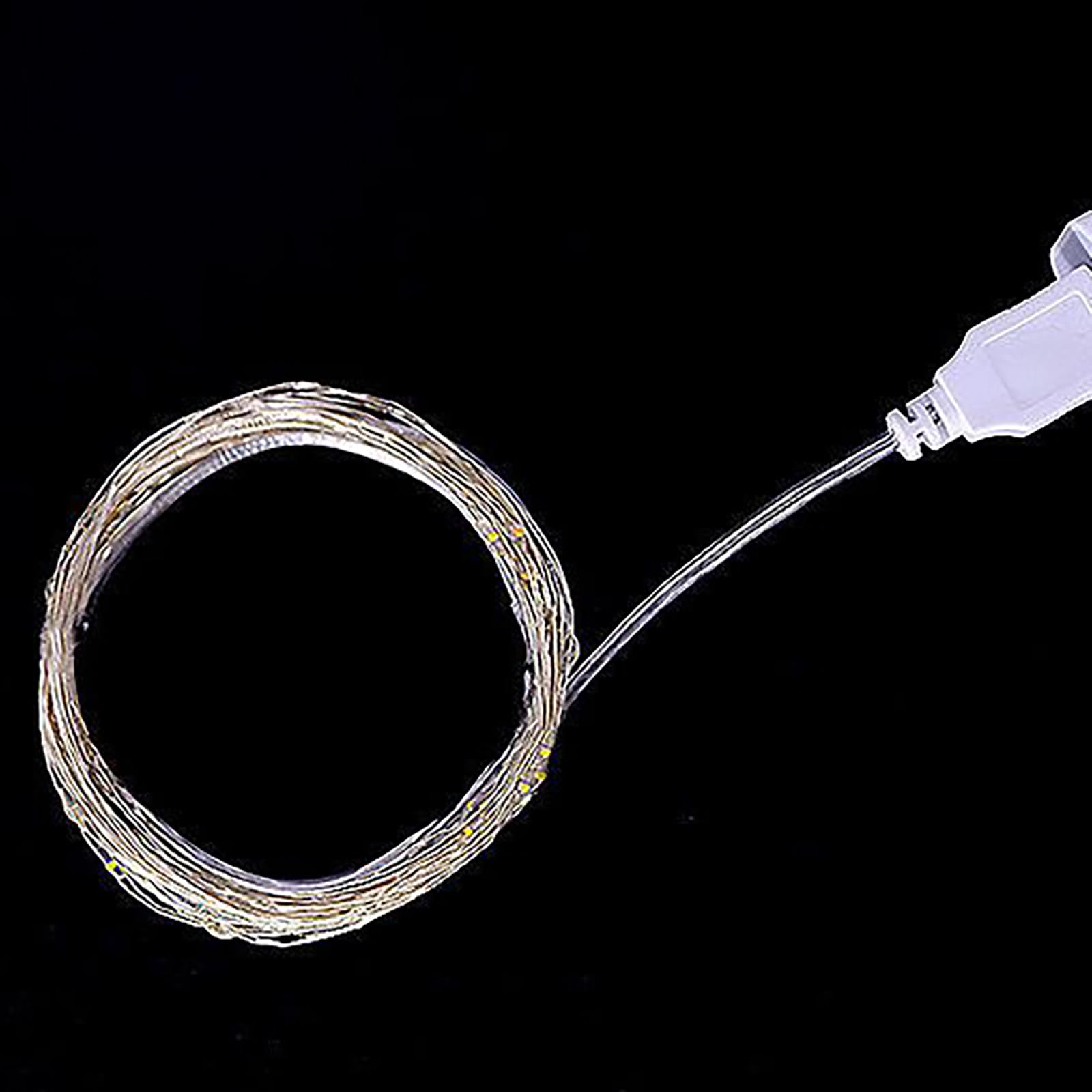 Sokelinn-Six 2M 20 Leds Fairy String Lights, Usb Powered String Light For Desk Office Christmas Tree Party Decoration (White, 2)