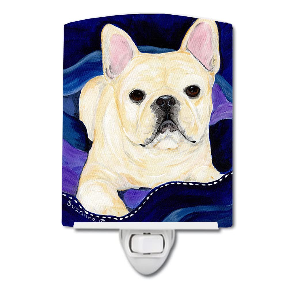 Caroline'S Treasures Ss8126Cnl French Bulldog Ceramic Night Light Compact, Ul-Certified, Ideal For Bedroom, Bathroom, Nursery, Hallway, Kitchen, 6X4X3, Multicolor