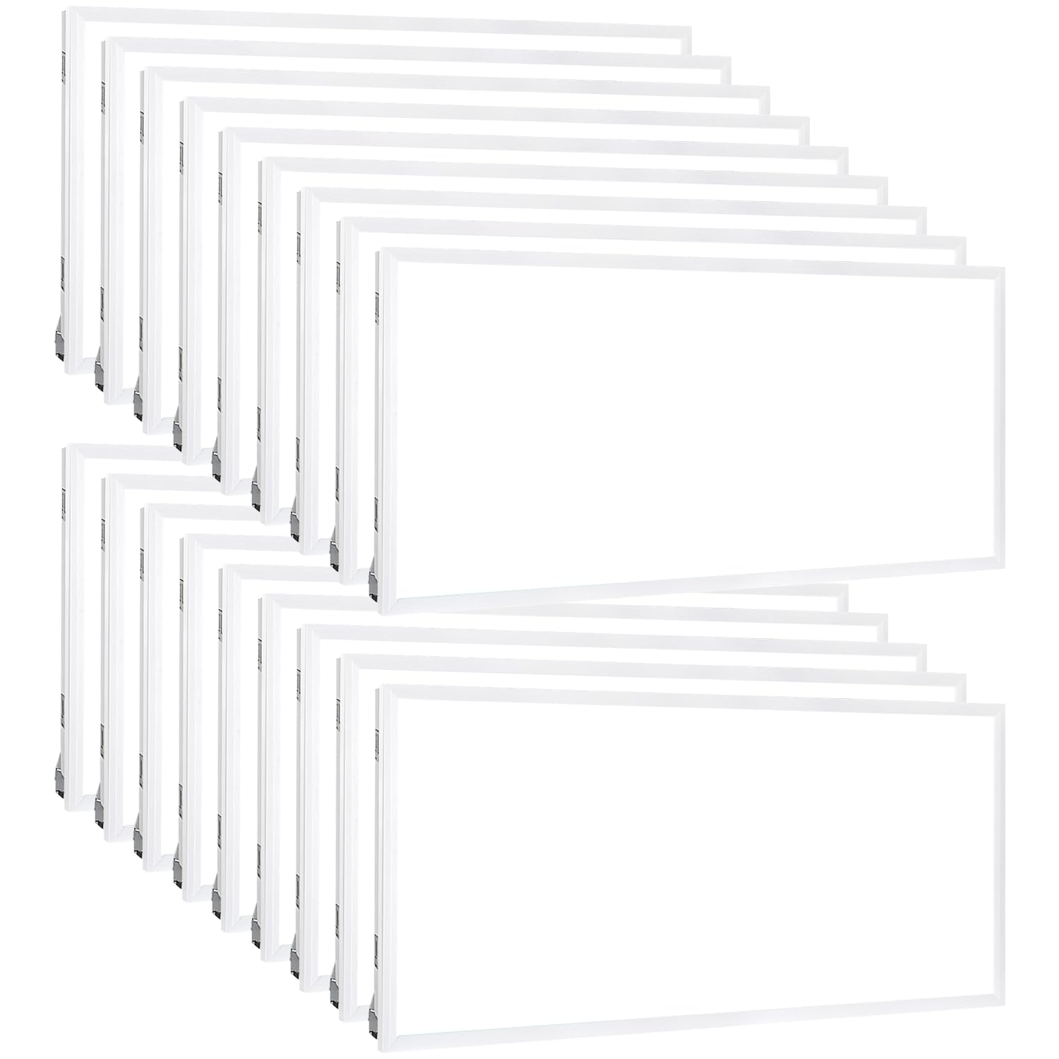 Hykolity 18 Pack 2X4 Ft Led Flat Panel Troffer Light, 30/40/50W, 3-Wattage Selectable, 5000K Recessed Back-Lit Drop Ceiling Ligh